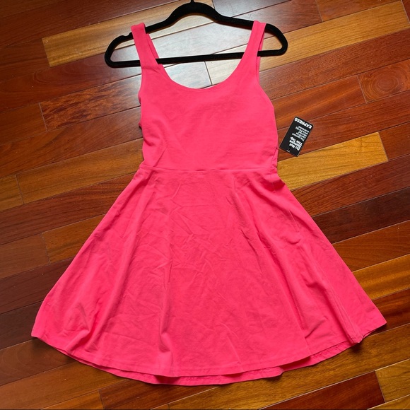 open lace back dress KIDPIK Girls: Simple Skater Dress Calypso Coral / XXS (4)